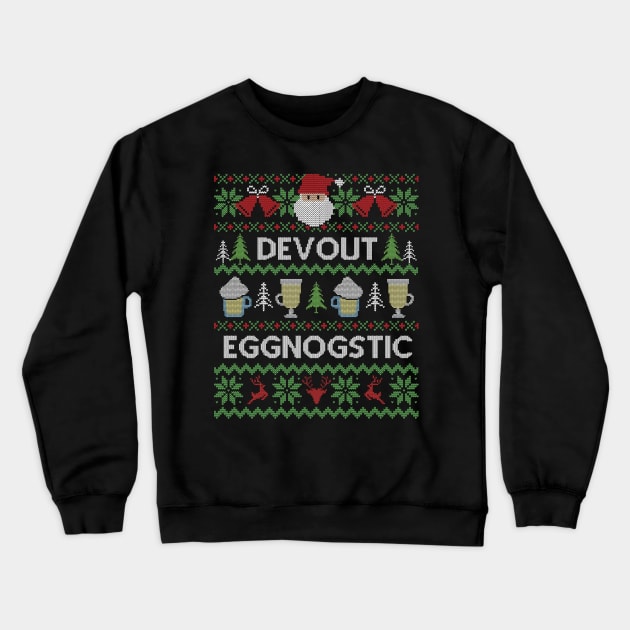 Ugly Christmas Sweater Devout Eggnostic Eggnog Crewneck Sweatshirt by HolidayoftheWeek